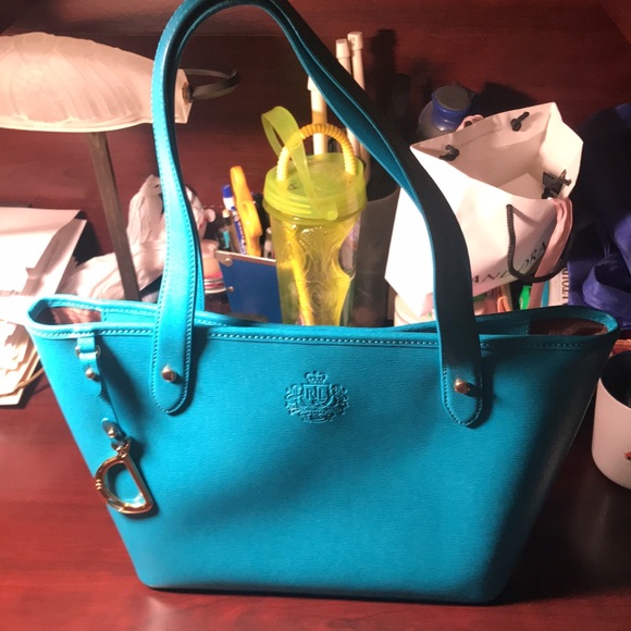 Ralph Lauren teal tote in mint condition - Picture 5 of 6